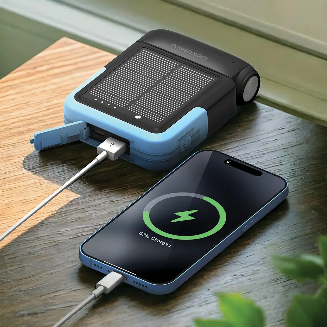 Powerology Sante 10000mAh Solar Power Bank PD20W QC22 5W ShahanTech Qatar powerology-sante-10000mah-solar-power-bank-pd20w-qc22-5w-shahantech-qatar